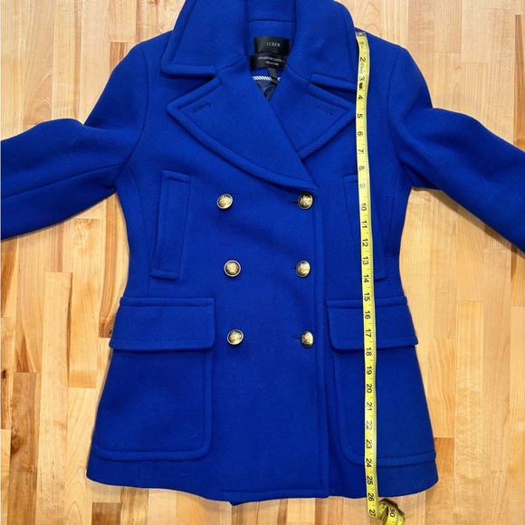J. Crew Royal Blue Pea Coat with Gold Buttons - Picture 3 of 10